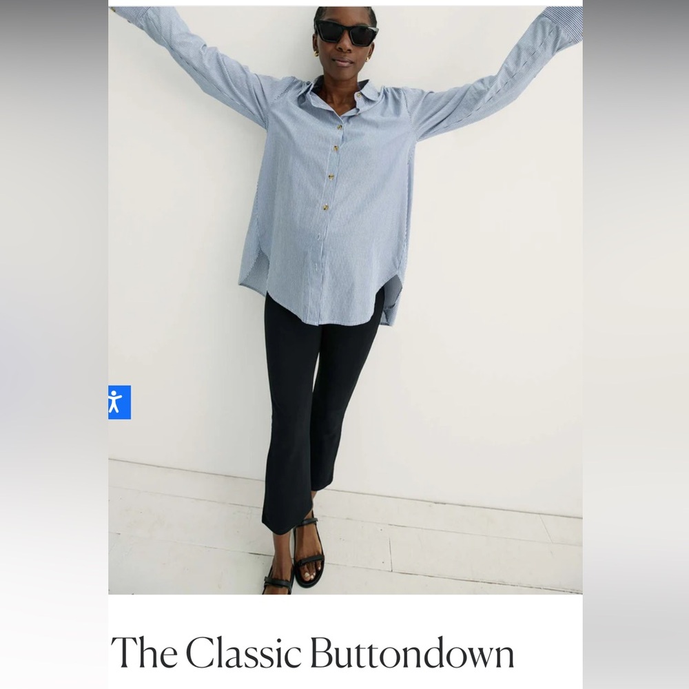 HATCH - The Classic Buttondown in Navy/White Stripes